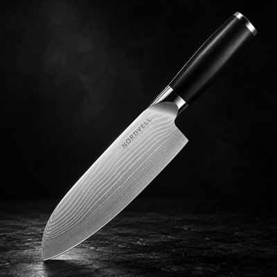 NORDVELL Santoku – VG10 Damastmesser 18 cm